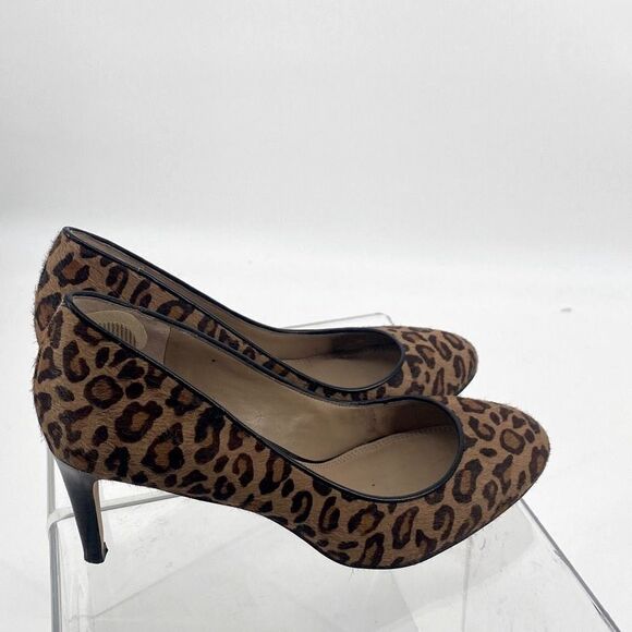 Banana‎ Republic Genuine Calf Hair Pumps Animal Print Leopard Heels Brown Tan 7 - Picture 5 of 13